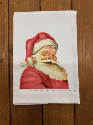 Cotton Hand Painted Guest Towel - Santa