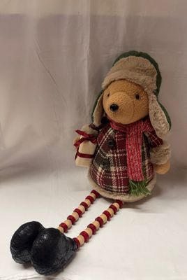 Plush Plaid Shelf Sitter - Bear