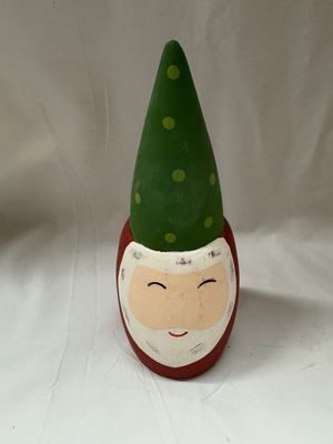 Wood Santa Head w/Cone Hat Lg