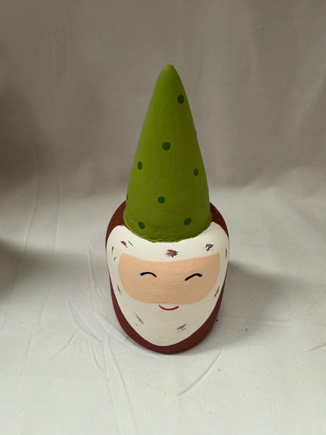 Wood Santa Head w/Cone Hat Sm Wood Santa Head w/Cone Hat Sm