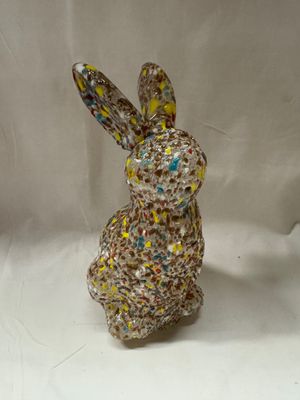 Glass Speckled Rabbit Décor Clear Glass Speckled Rabbit Décor Clear