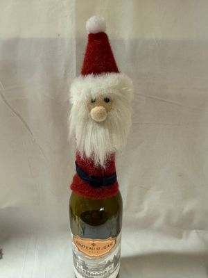 Felt Bottle Topper - Santa