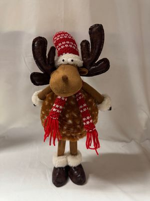Fluffy Reindeer w/Red Scarf Lg