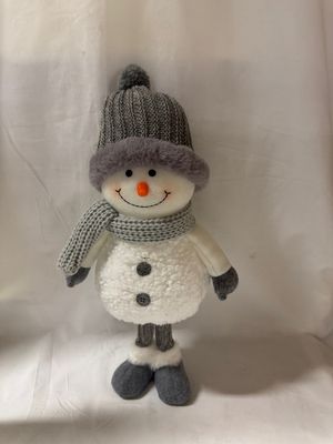 Plush Snowman w/Knit Gray Hat Med