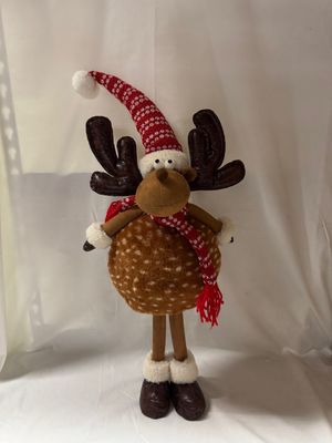 Fluffy Reindeer w/Red Scarf Sm