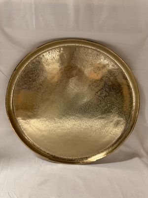 Round Aluminum Gold Tray Med