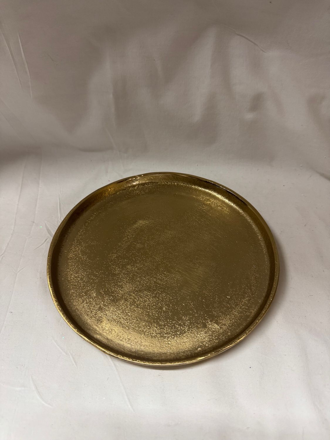 Round Aluminum Gold Tray Lg