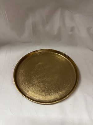 Round Aluminum Gold Tray Lg