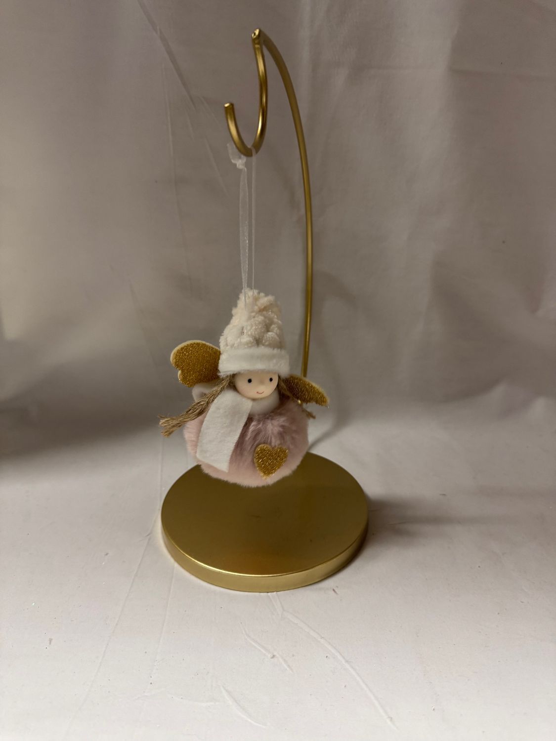 Fuzzy Angel Ornament Pink