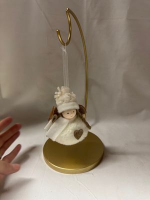 Fuzzy Angel Ornament White