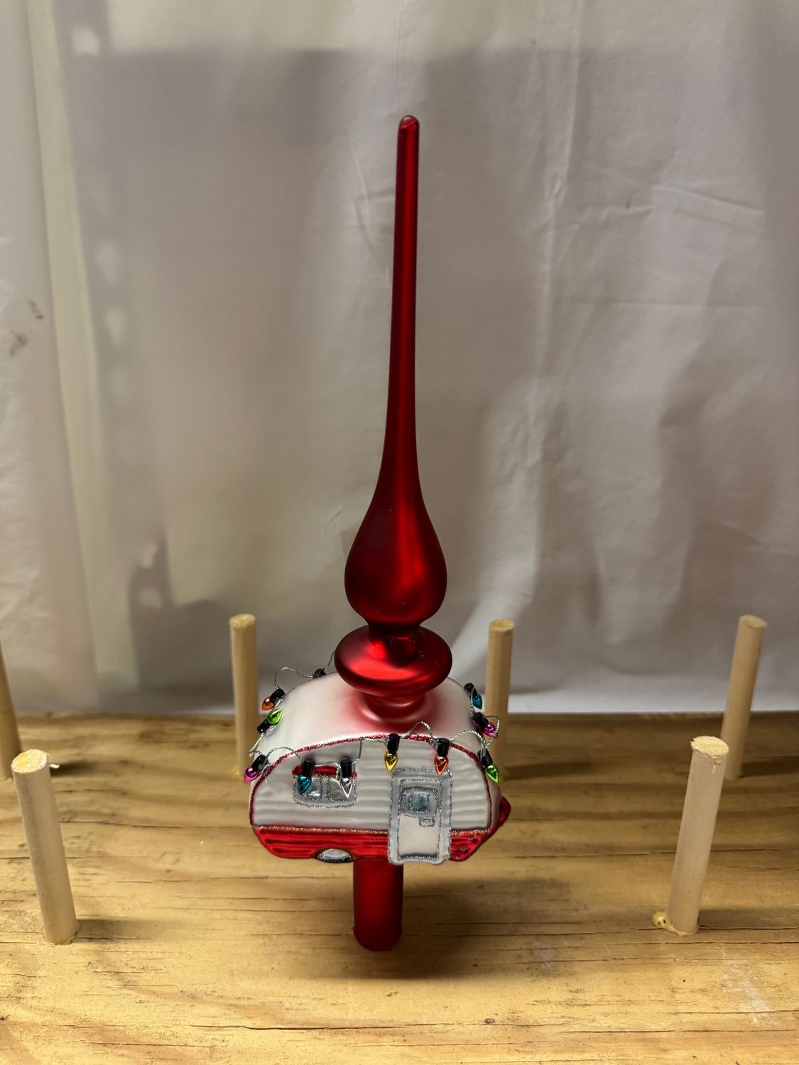 Glass Tree Topper - Camper