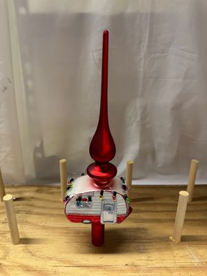 Glass Tree Topper - Camper