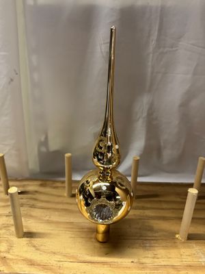 Glass Tree Topper - Gold Glitter Ball