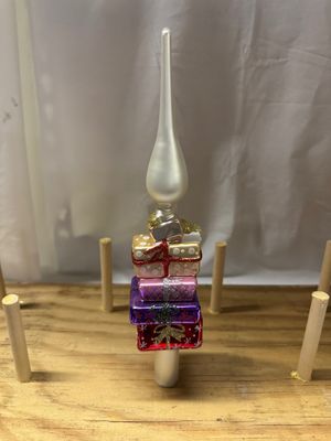 Glass Tree Topper - Stacked Presents