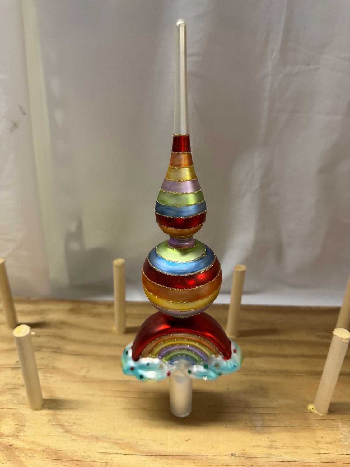 Glass Tree Topper - Rainbow
