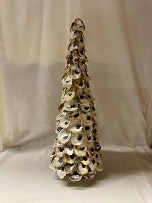 Oyster Shell Tree - 7&quot; Round x 22&quot; Tall