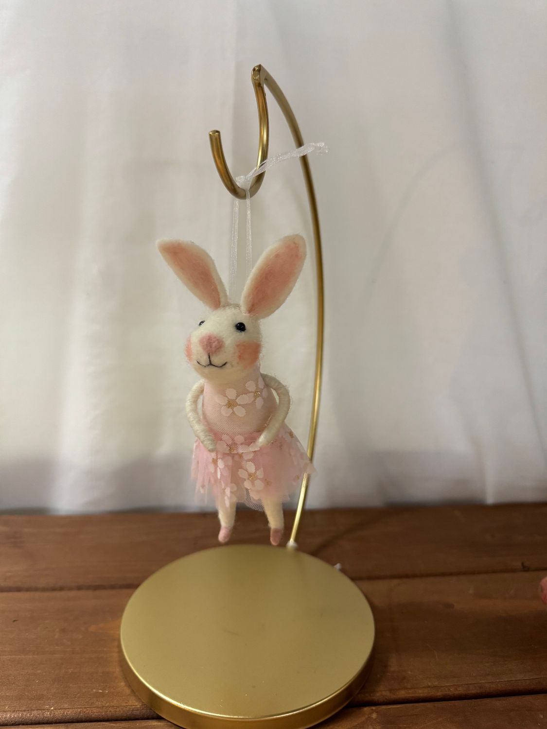 Felt Bunny w/Pink Floral Dress Felt Bunny w/Pink Floral Dress
