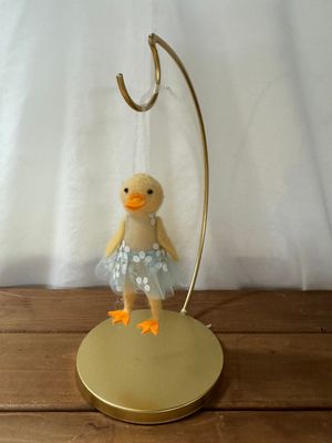 Felt Duck w/Blue Floral Dress