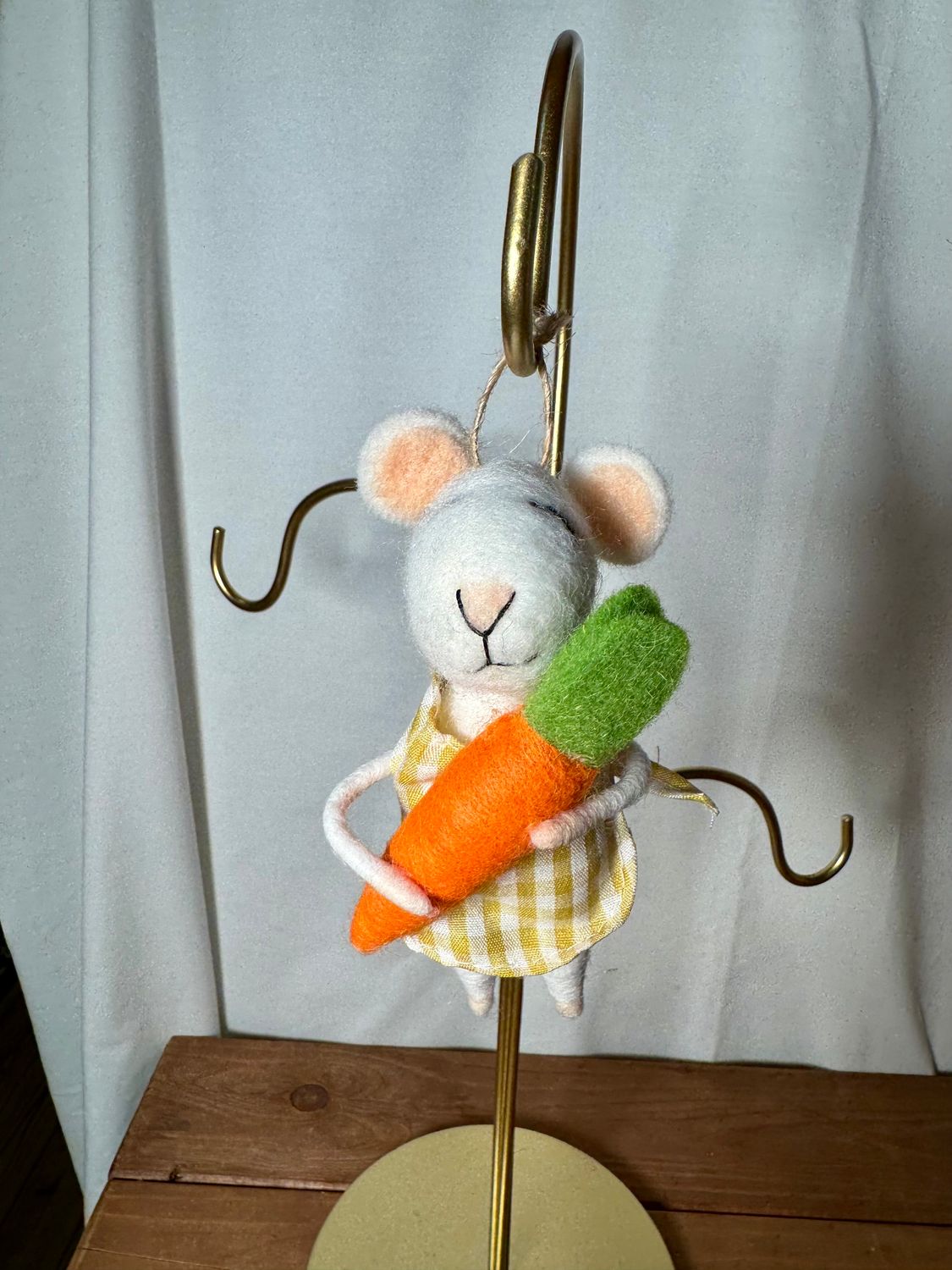 Felt Mouse Holding Carrot Ornament Felt Mouse Holding Carrot Ornament