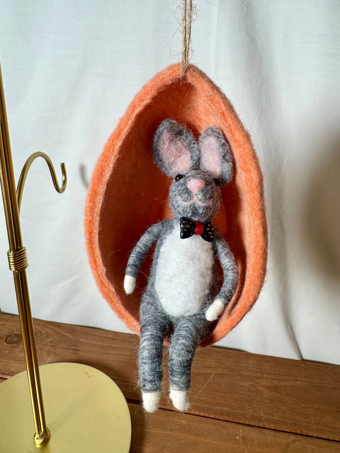 Felt Bunny in Egg Ornament Felt Bunny in Egg Ornament