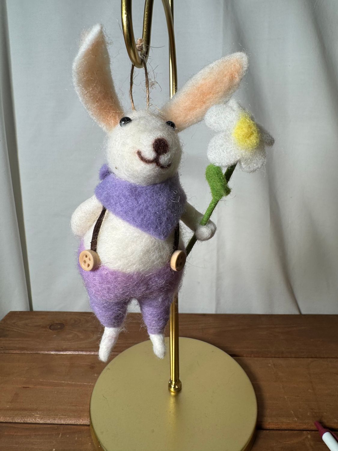 Felt Bunny w/Purple Overalls Felt Bunny w/Purple Overalls
