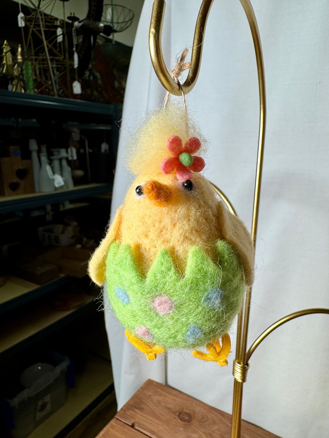 Felt Chick in Green Egg Ornament Felt Chick in Green Egg Ornament