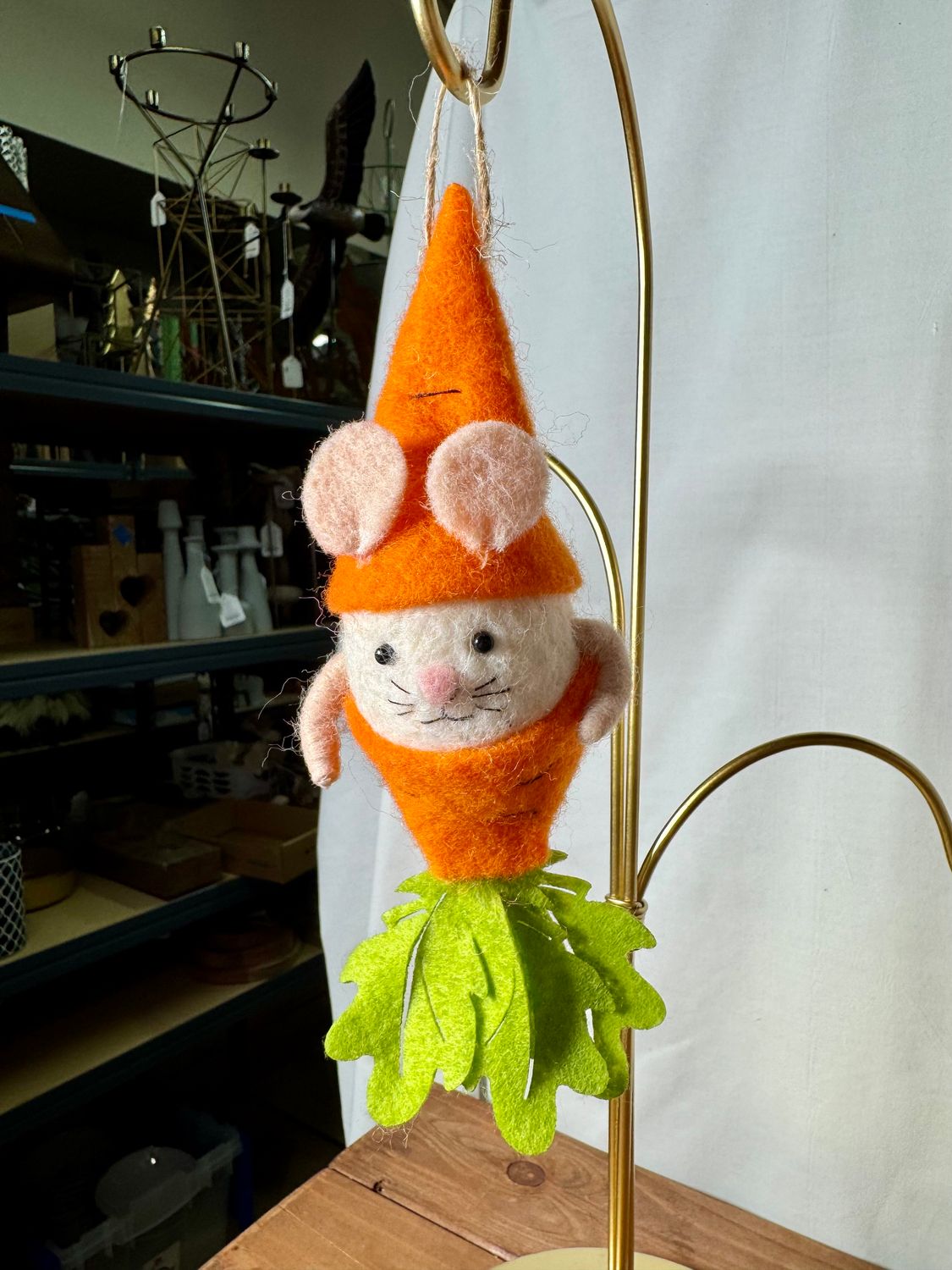 Felt Mouse in Carrot Ornament Felt Mouse in Carrot Ornament