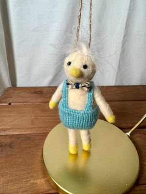 Felt Chicken in Blue Overalls Felt Chicken in Blue Overalls