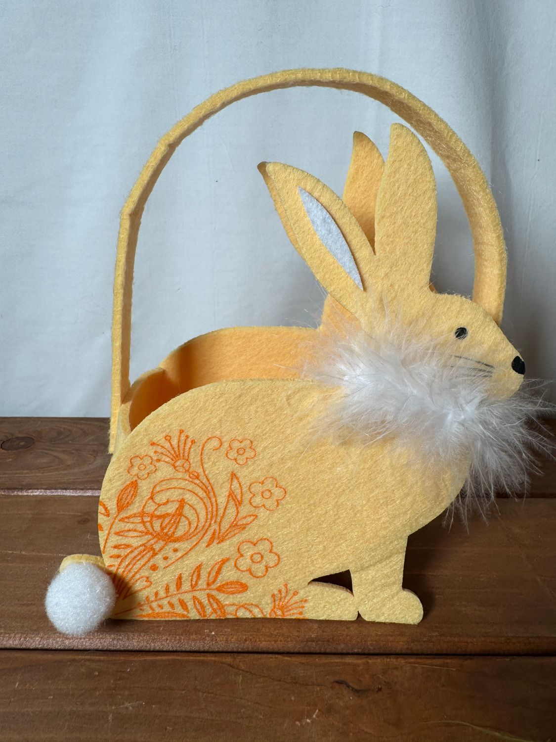 Yellow Felt Bunny Basket - Lg Yellow Felt Bunny Basket - Lg