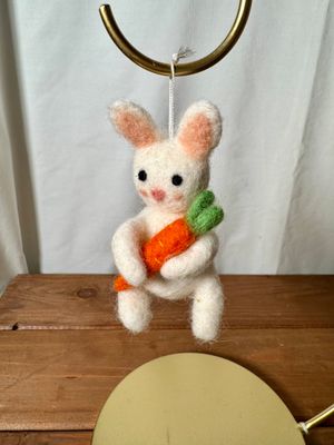 Mini Felt Bunny with Carrot