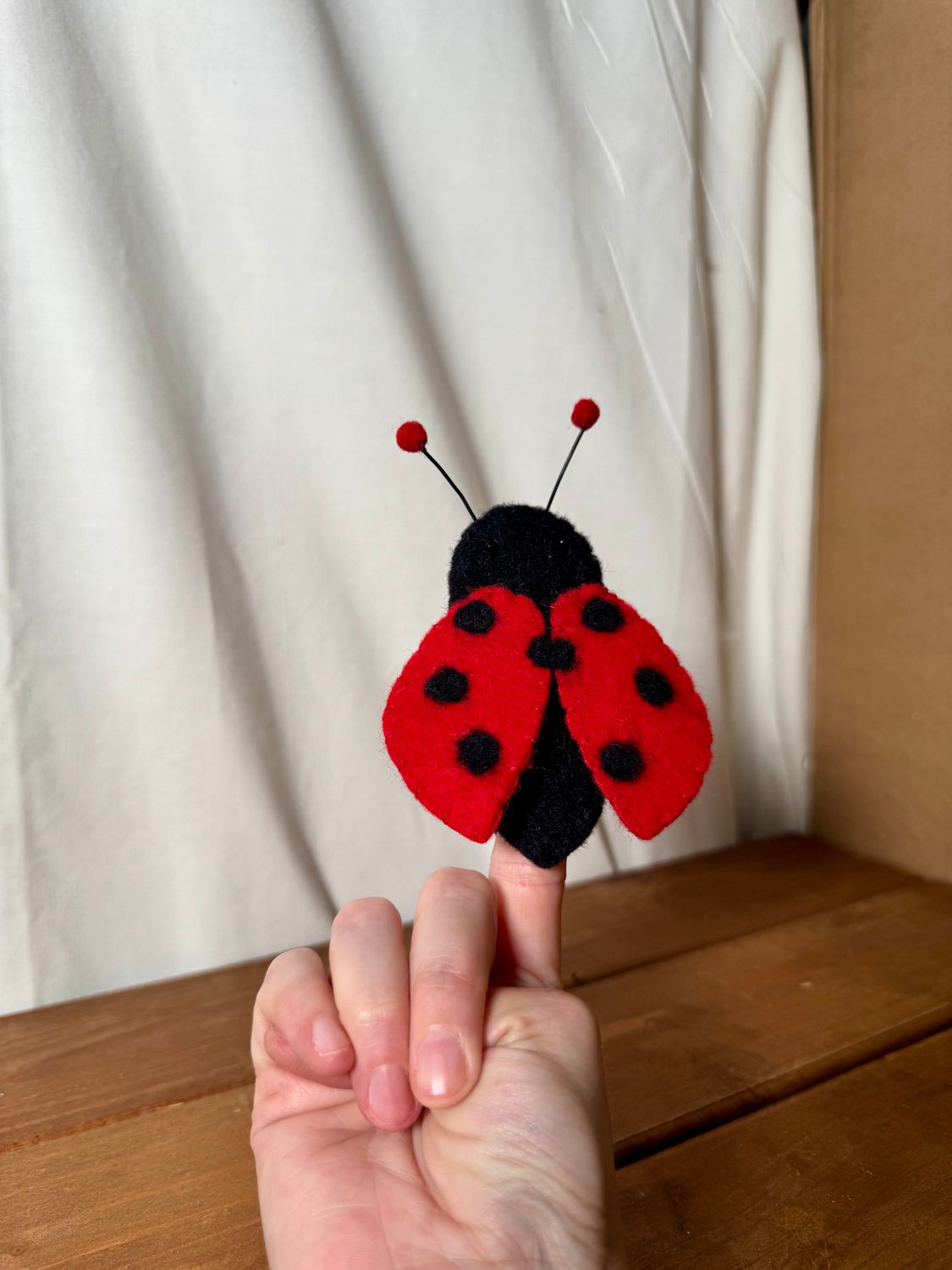 Felt Baby Ladybug Finger Puppet