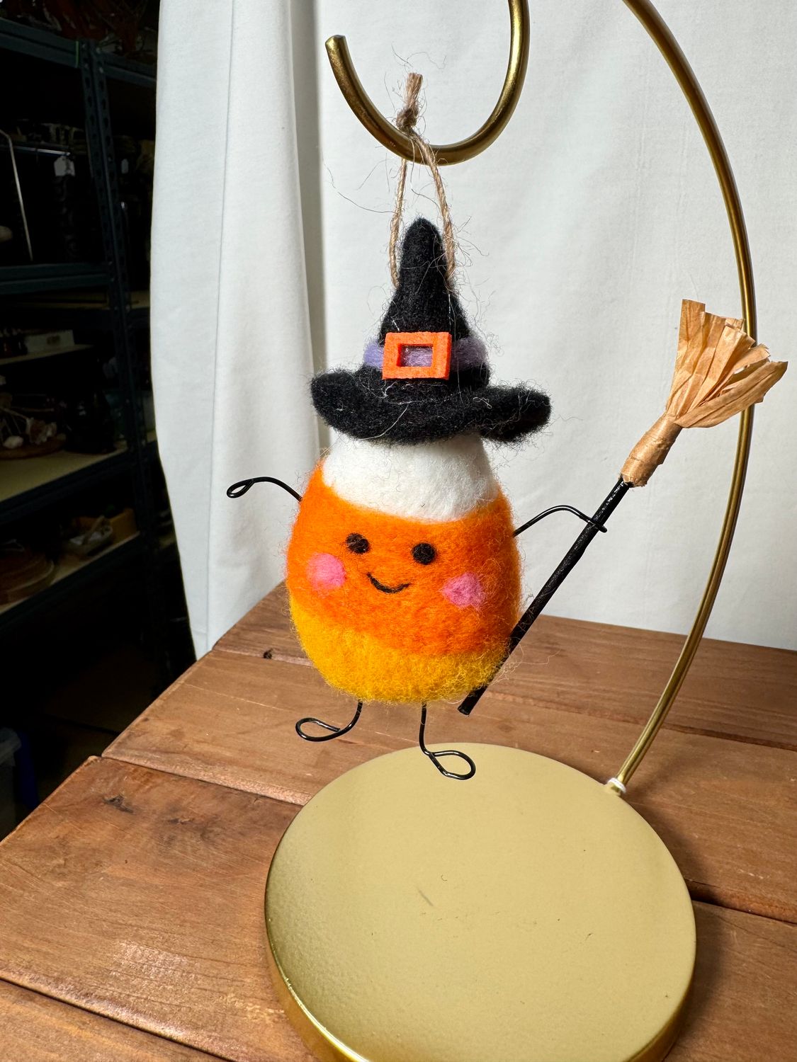 Felt Candy Corn Ornament - Witch
