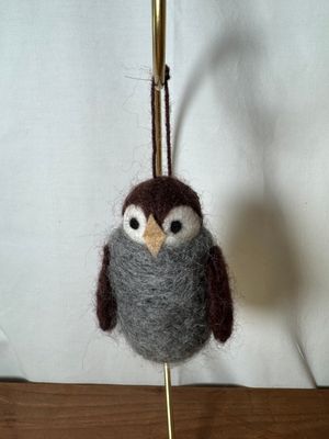 Felt Gray/Brown Owl Ornament