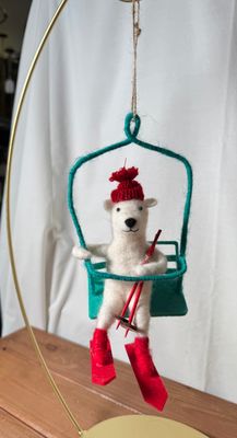 Felt Ski Lift Bear Ornament