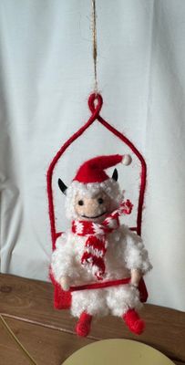 Felt Ski Lift Yeti Ornament