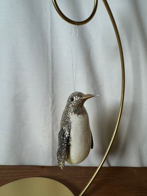 Gold Glitter Penguin Ornament