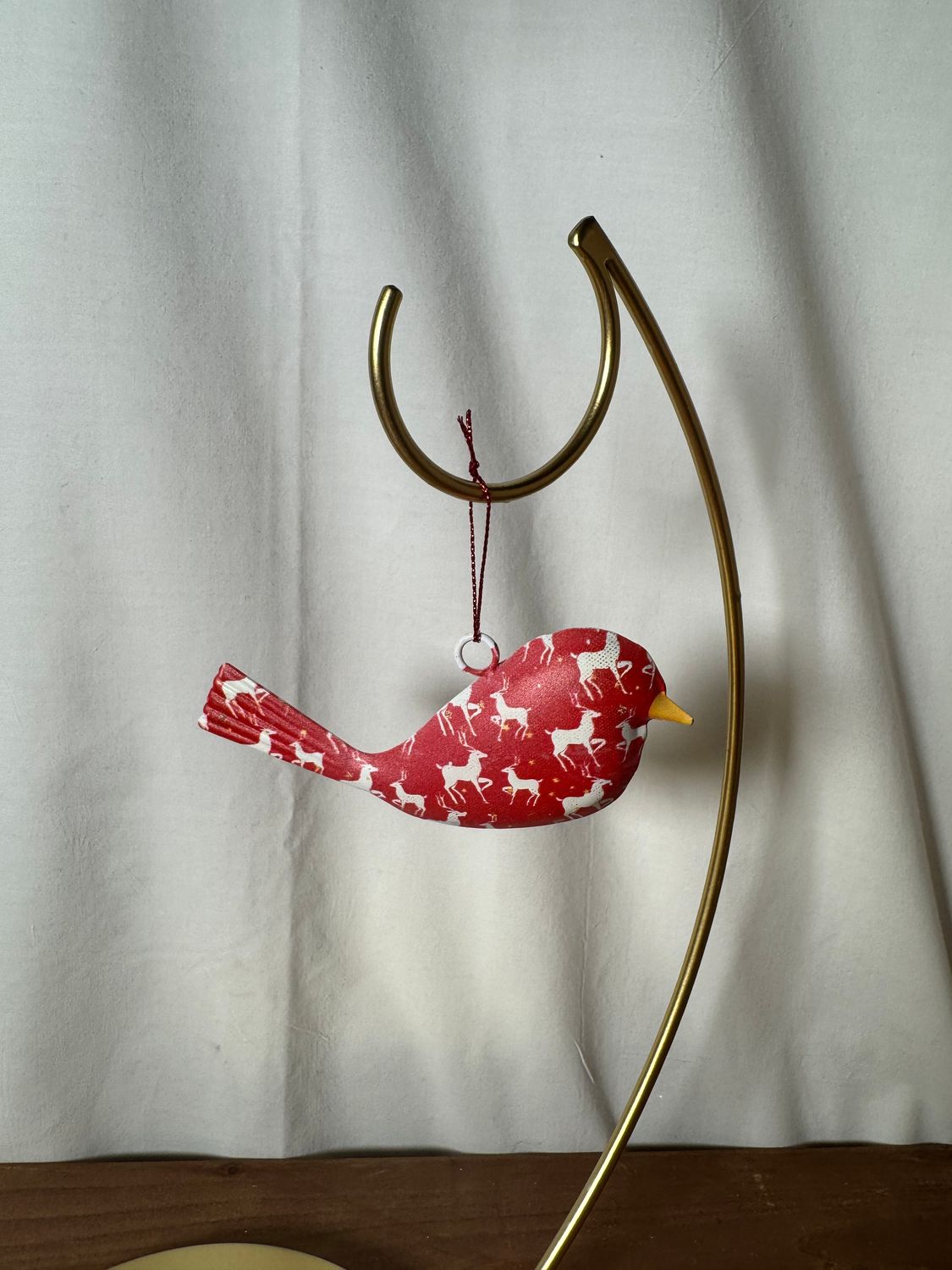 Metal Bird - Red Ornament