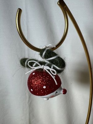 Glitter Red Hedge Hog Ornament