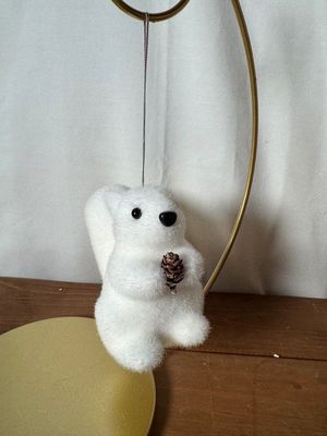 Bristle White Squirrel Ornament