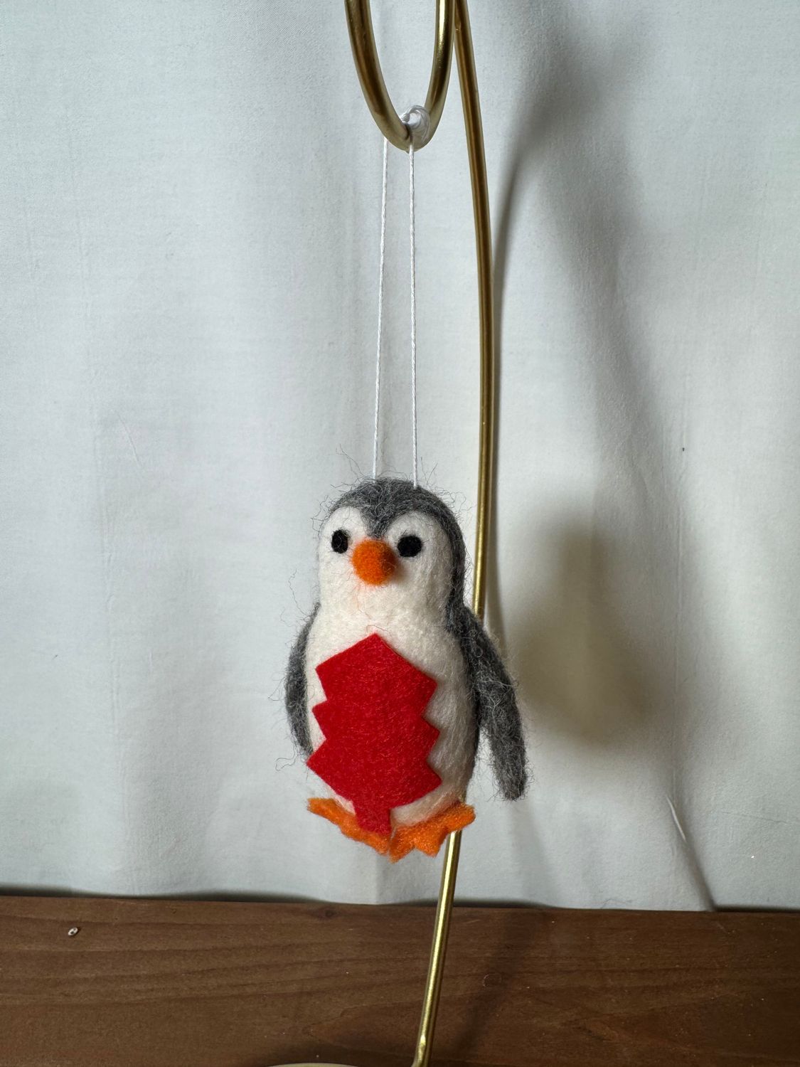 Felt Penguin w/Red Tree Ornament