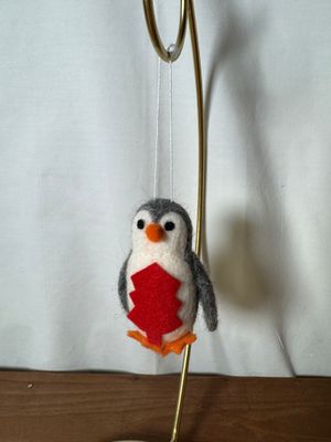 Felt Penguin w/Red Tree Ornament