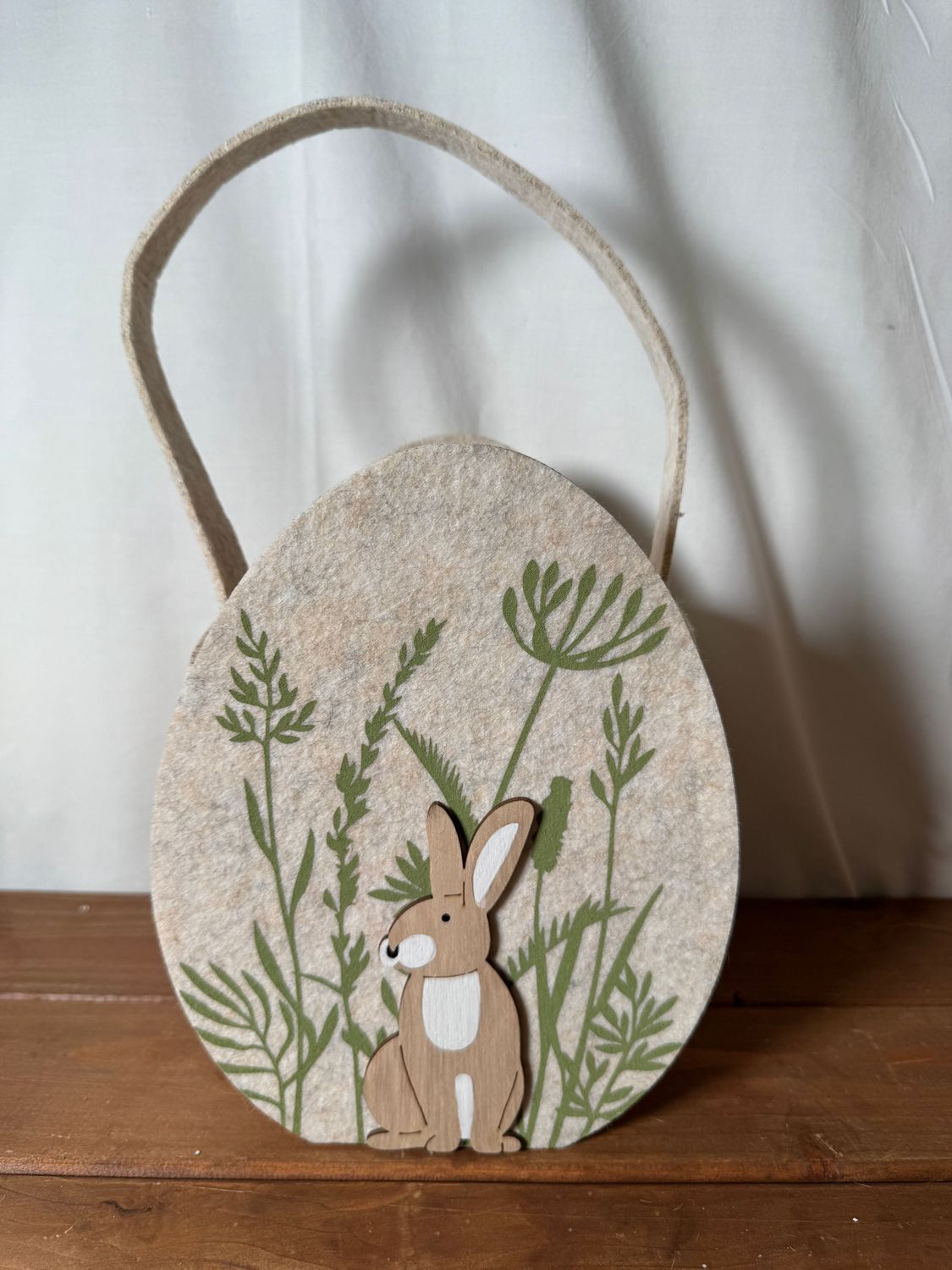 Natural Felt Bunny Basket Natural Felt Bunny Basket