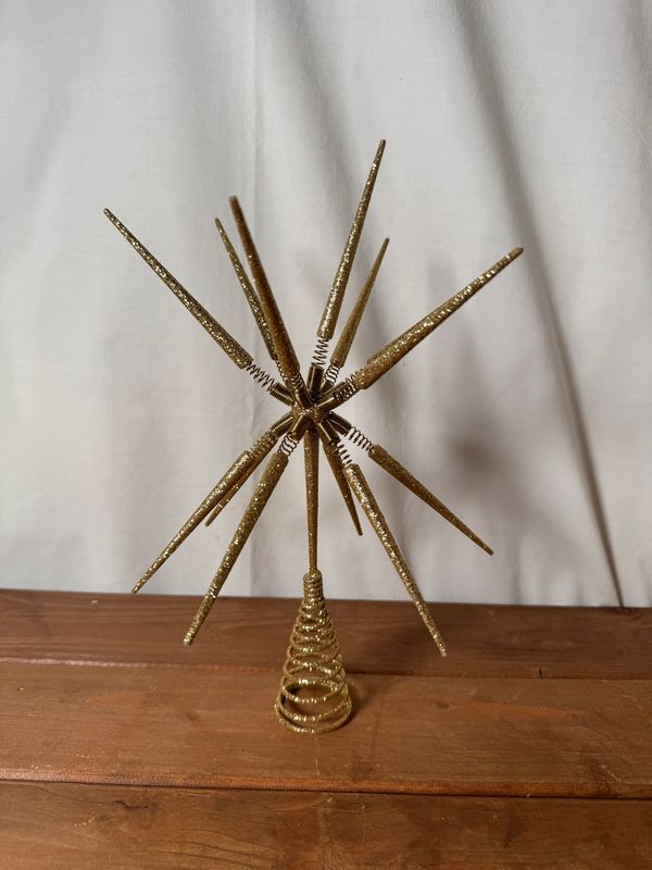 Gold Glitter Sputnick Tree Topper