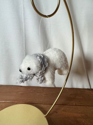 Small Polar Bear w/Gray Scarf Ornament