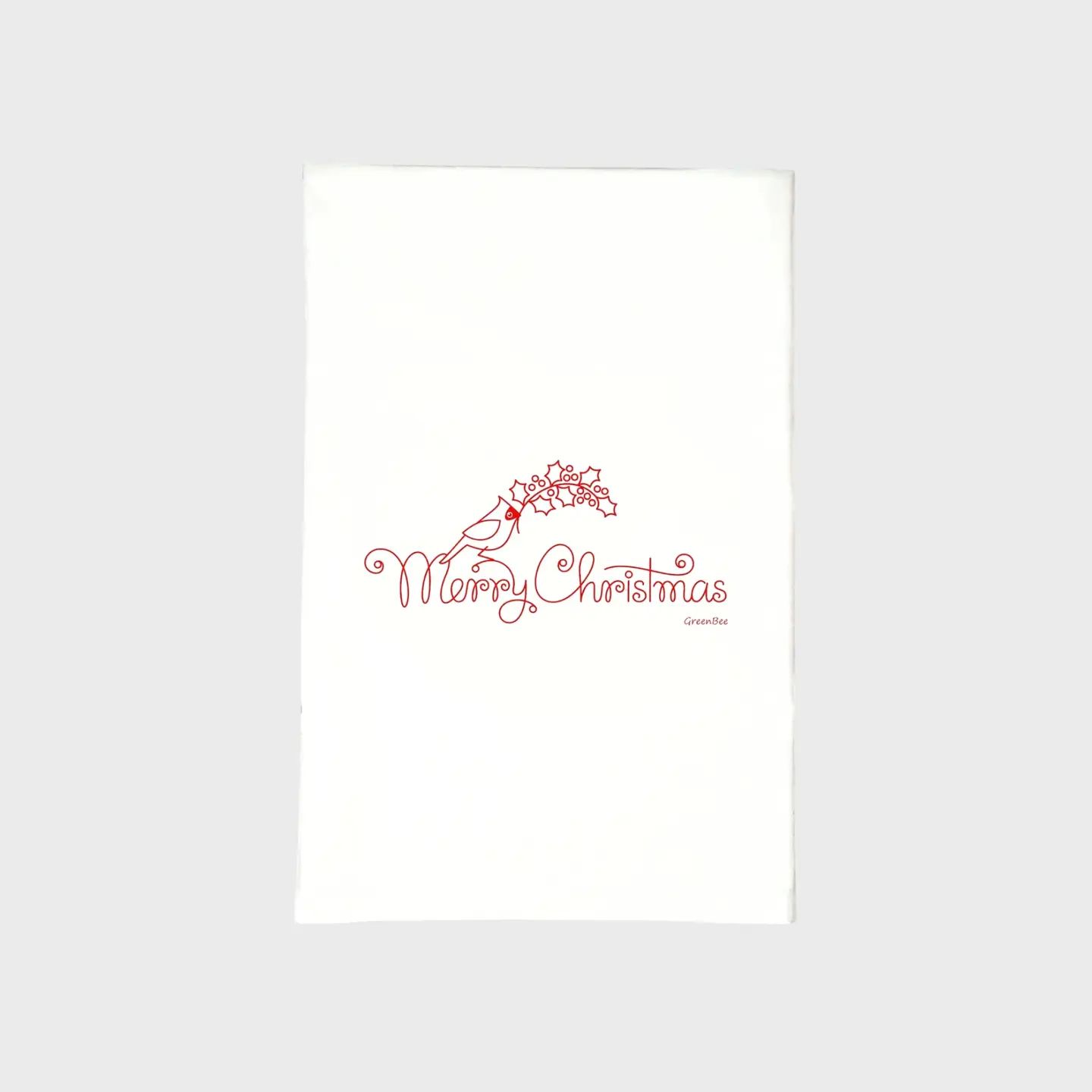 Christmas Cardinal Tea Towel