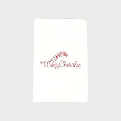 Christmas Cardinal Tea Towel
