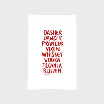 Santa&#39;s Reindeer Tea Towel