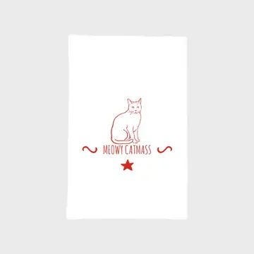 Meowy Catmass Tea Towel