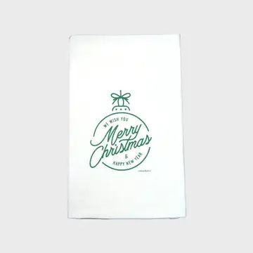 Merry Christmas Wish Tea Towel