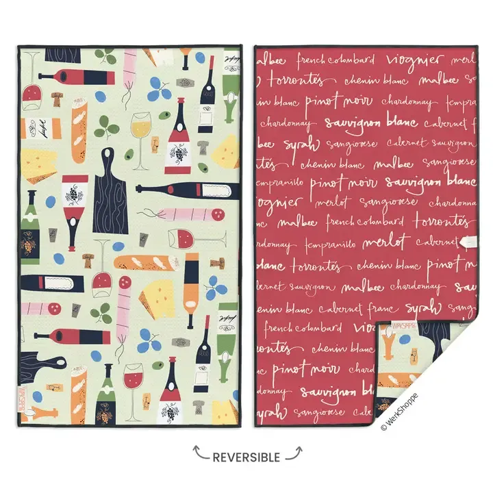 Microfiber Towel - Wine &amp; Cheese Please